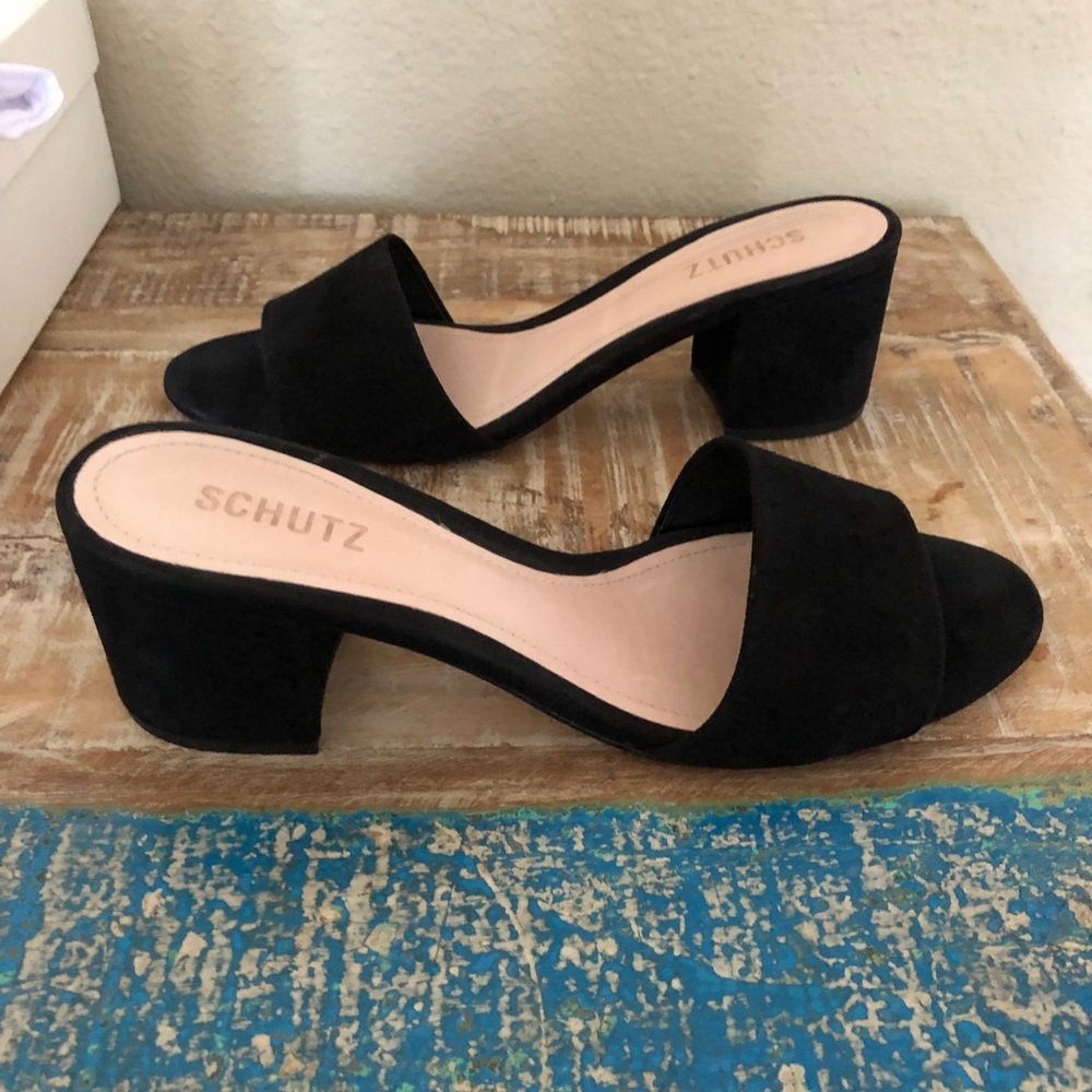 Schutz Sheri Suede Mule Sandals - Picture 3 of 10